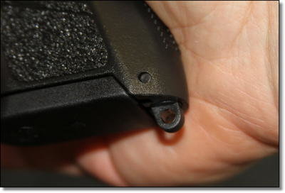 In true european fashion the P-07 Duty comes with a lanyard ring, but the magazine release is on the frame and not the butt as with most pistols for the American market In true european fashion the P-07 Duty comes with a lanyard ring, but the magazine release is on the frame and not the butt as with most pistols for the American market