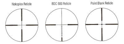 These are the 3 reticles as scanned from the M-223 manual, replete with the misspelling of Nikoplex. These are the 3 reticles as scanned from the M-223 manual, replete with the misspelling of Nikoplex.