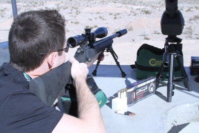Ben Becker, our resident US Army Sniper, was able to test the .308 Winchester ammo at Media Day at the Range, SHOT Show 2012. It worked great in this suppressed rifle.