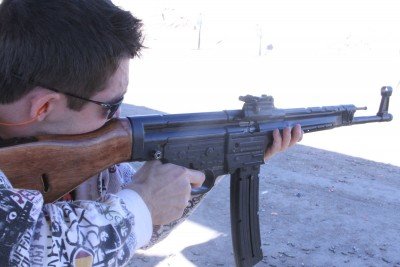 benstg We were able to shoot the new StG 44 from American Tactical Imports at Media Day. This gun is a big deal for historical collectors and .22 rimfire collectors both, because the real StG 44 guns can't be found for reasonable prices in the US. These are full weight guns with real stamped steel parts that handle just like the originals, and they should sell like hotcakes.