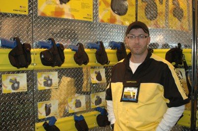 photo 4 Company President Jarrod Barr with the CrossFire holsters.