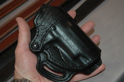 The new version of the 169 holster with the leather/sharkskin combo.