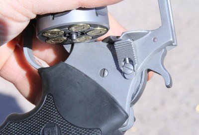 A fringe benefit of the design of this gun is that the rounds won't fall out should you have to reload in a gunfight with a bad case of tunnel vision. But you do have to get used to using the ejector to get out the empties. If you don't, the rim recess can "jump" the ejector and hang up the gun.
