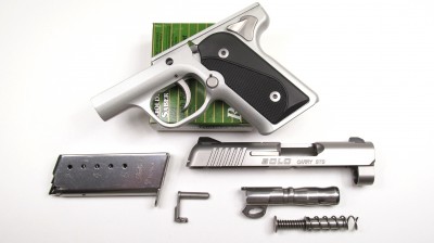 – A quick glance at the major pistol components shows a blending of traditional and contemporary design elements.  The grip angle, grip scales, slide stop, safety levers and magazine are distinctly 1911 inspired.)
