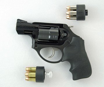 Two of the most popular five-shot speedloaders. The top one is from Safariland. The bottom is an HKS. The Safariland doesn’t work with the LCR.