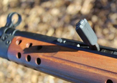 PTR 91 Wood Classic KR – New Gun Review The folding charging handle is easy to manipulate, once it is unfolded.