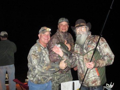 In a strange coincidence timed with this story, last week the Duck Dynasty crew came into town for an event and hired our own Dwayne Powell from Kissimee River Hunt and Fish to take them crappie fishing. 