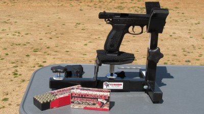 TriStar Sporting Arms P-120 Pistol – New Gun Review Our portable shooting bench and rest used for accuracy testing at 10 and 25 yards.