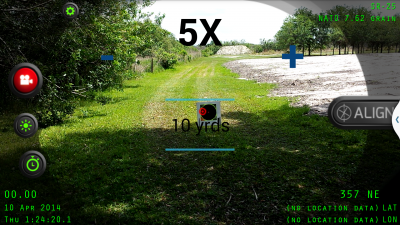 InteliSCOPE Targeting Device for Android/Apple Phones A fairly major bug in the software is that if you zoom in to 5x, then do anything in the app, then go back, it is stuck at 5x yet showing 1x.