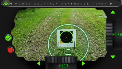 InteliSCOPE Targeting Device for Android/Apple Phones It took me a while to figure out that the button that says Sight In is actually how you sight it in. The FAQ on the website is useless. This is another reticle.