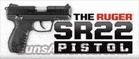 Ruger SR22 Pistol 22LR NIB  Ruger Semi-Auto Pistols > SR9