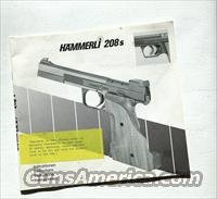 SOLD as of 4-14-12----- HAMMERLI 208s- OWNER'S MANUAL  Hammerli Pistols