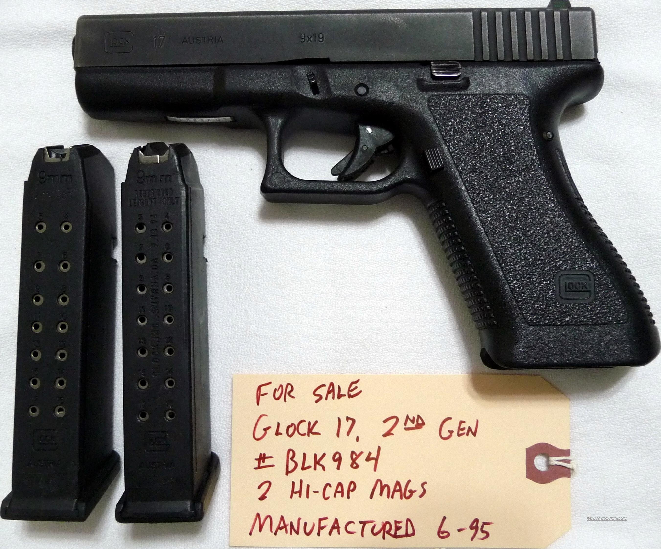 Used Glock17 Gen2 9mm with 2 hicap mags LAY... for sale