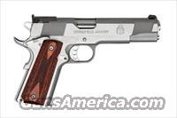 Springfield Armory, Model PI9132LP, NEW, Stainless Steel, Cocobolo Cross Cannon Grips, 5" Barrel, Lightweight Speed Trigger, High-Hand Beavertail Grip Safety, with Gray Plastic Case, Mag Pouch, Paddle Holster   Springfield Armory Pistols > 1911 Type
