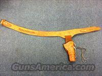 .44 cal Cowboy Action Genuine Leather RH Tan Holster  Holsters and Gunleather > Cowboy