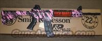 SMITH & WESSON M&P 15-22 22LR AR STYLE CARBINE WITH PINK CAMO FURNITURE (811051)  Smith & Wesson Rifles > M&P