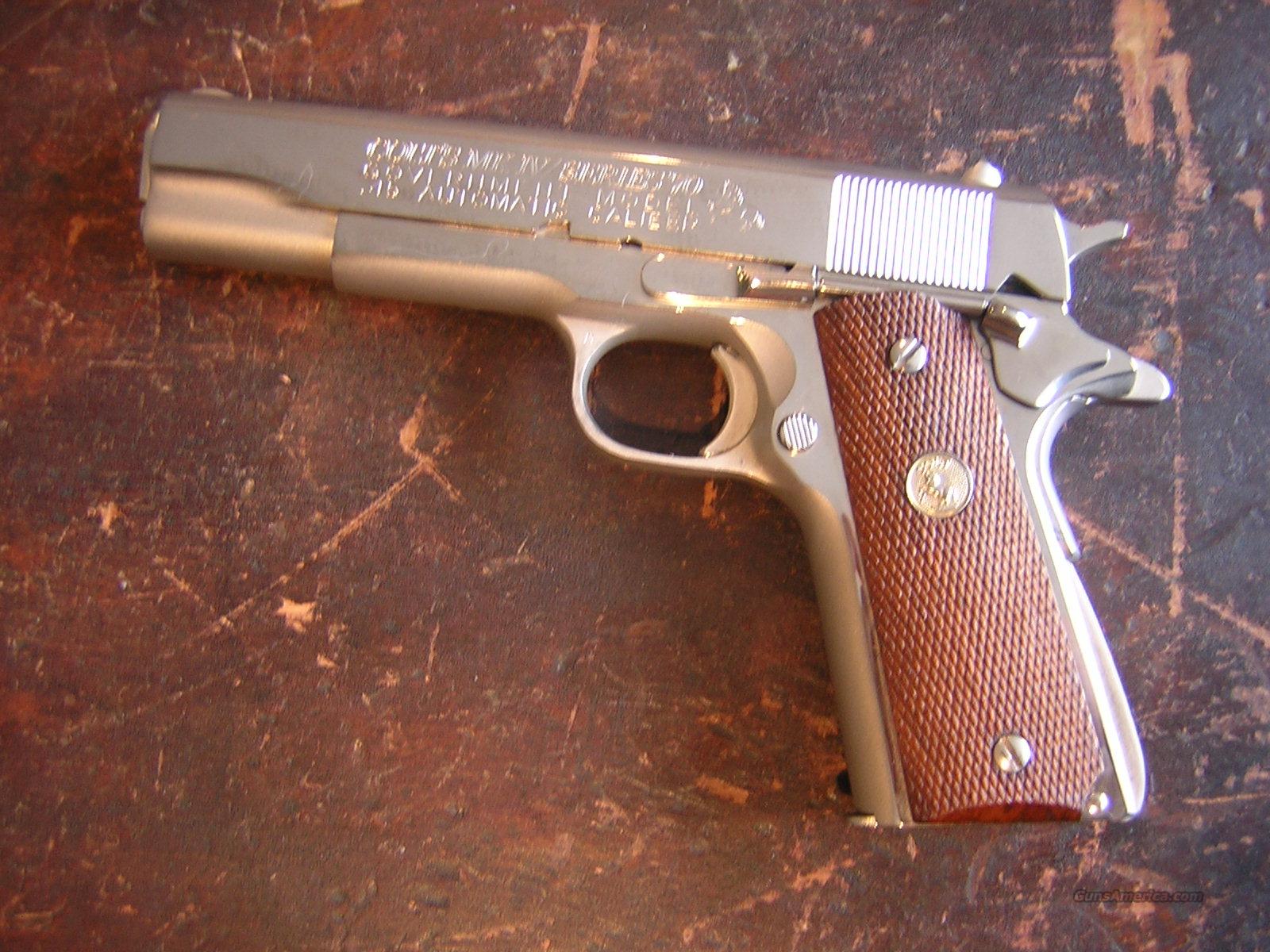Polished Nickel Plated Colt MK IV Series 70 Gov... for sale
