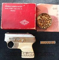 VINTAGE ITALIAN GAS.FLARE STARTER PISTOLA LANCIA RAZZI  MODEL 1900 Cal. 22 MM Nichel WITH BOX and instructions  Air Rifles - Pistols > Vintage