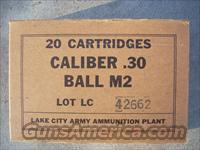 Unopened Box US GI Lake City 30-06 M2 Ball Ammo  Non-Guns > Ammunition