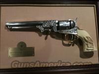 COLT WILD BILL HICKOK ENGRAVED REPLICA REVOLVER WITH DISPLAY FRAME- 38 CAL. NICKEL AND GOLD FINISH BEAUTIFUL COLLECTIBLE PIECE  Non-Guns > Black Powder Cartridge