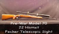 Winchester Model 70  Pre-War 22 Hornet  Winchester Rifles - Modern Bolt/Auto/Single > Model 70 > Pre-64