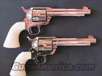 Matched Pair SAA Colt .45 Nickel Plated Consecutive Numbered Pair  Colt Single Action Revolvers - 3rd Gen.