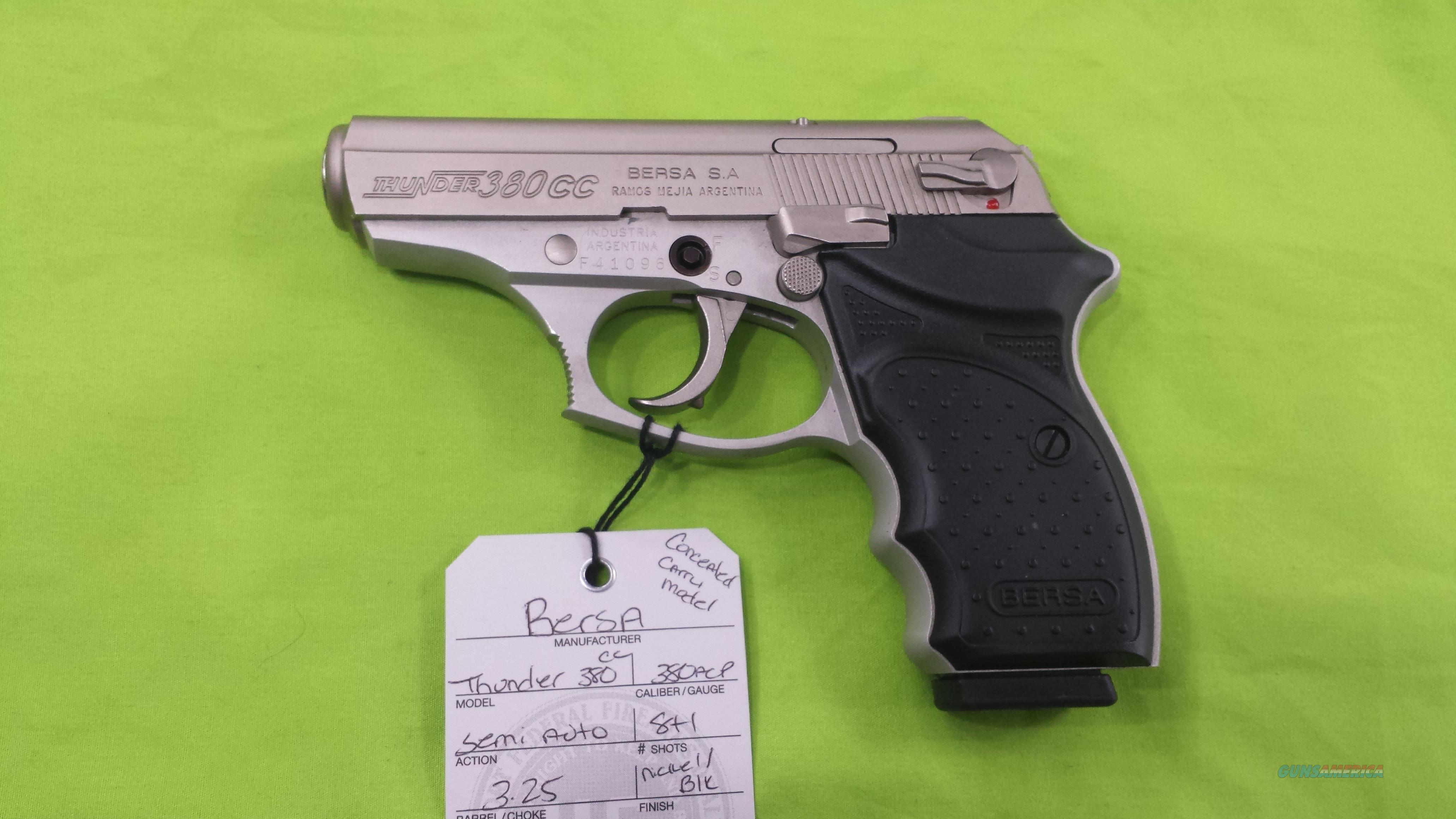BERSA THUNDER 380 CC CONCEALED CARRY 380ACP 8 +... for sale