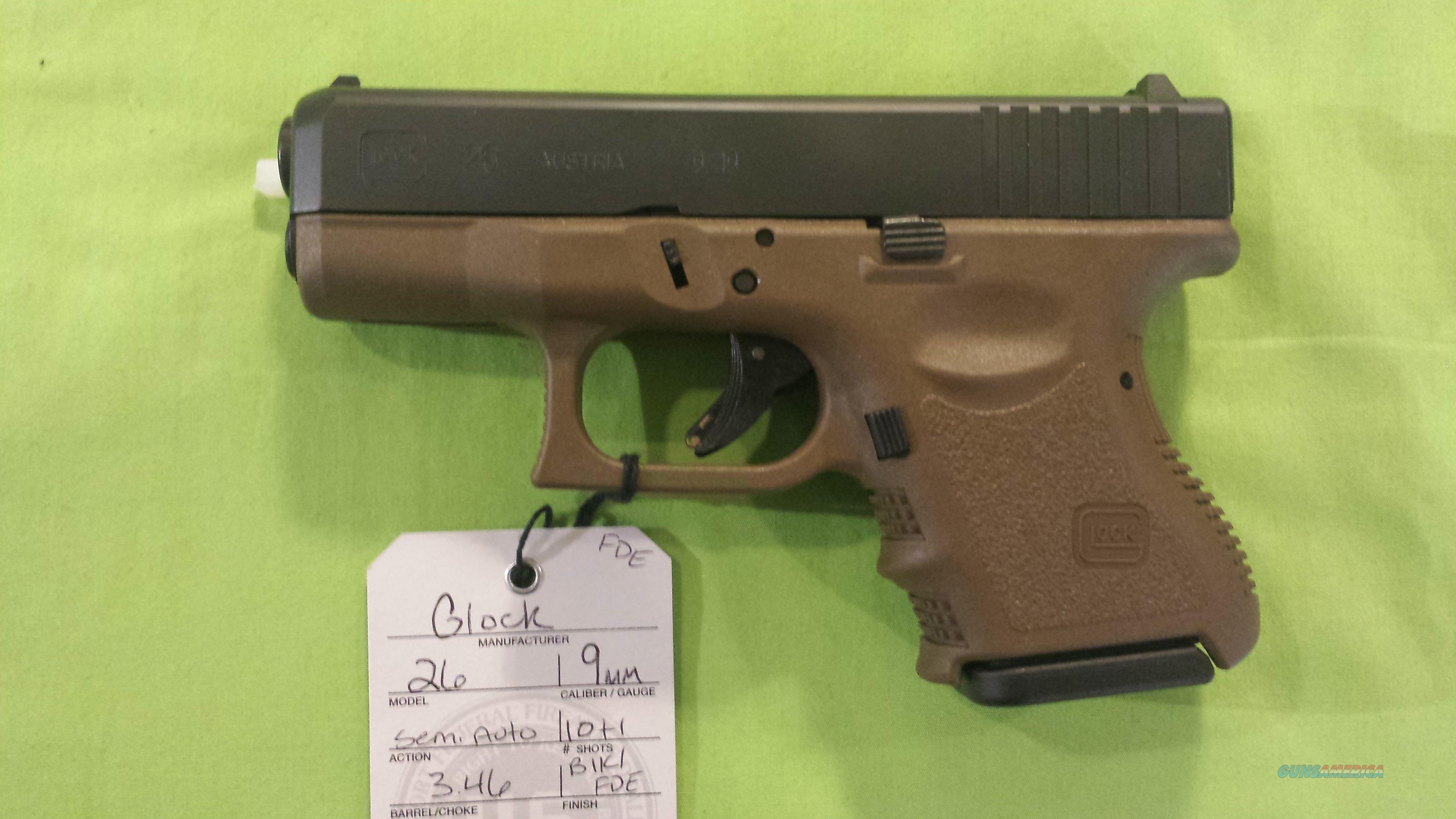 GLOCK 26 FDE "BABY GLOCK" 9MM SUB COMPACT 10+1 for sale
