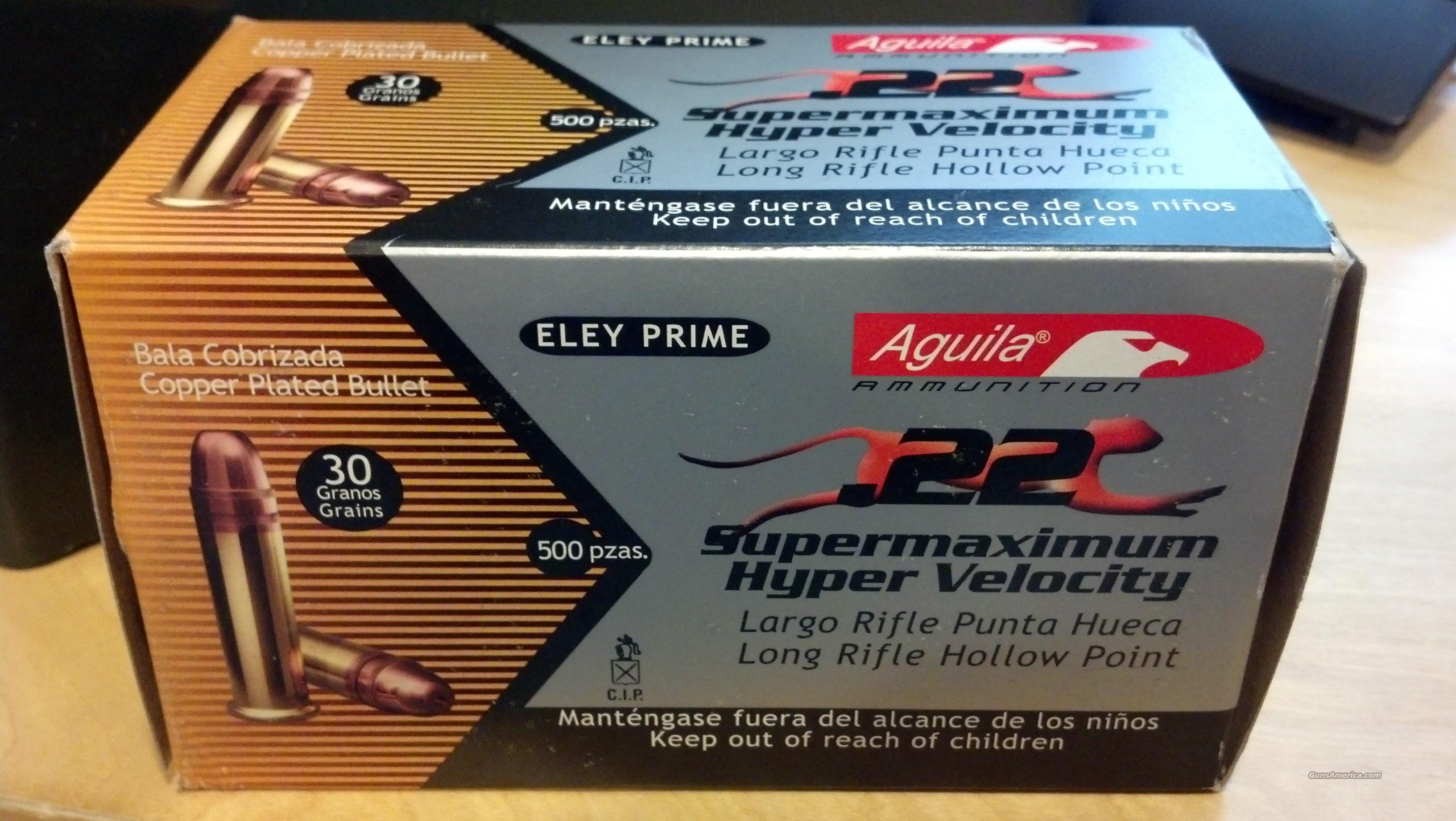 .22LR 500 Round Brick Aguila Super Maximum Ammu... for sale