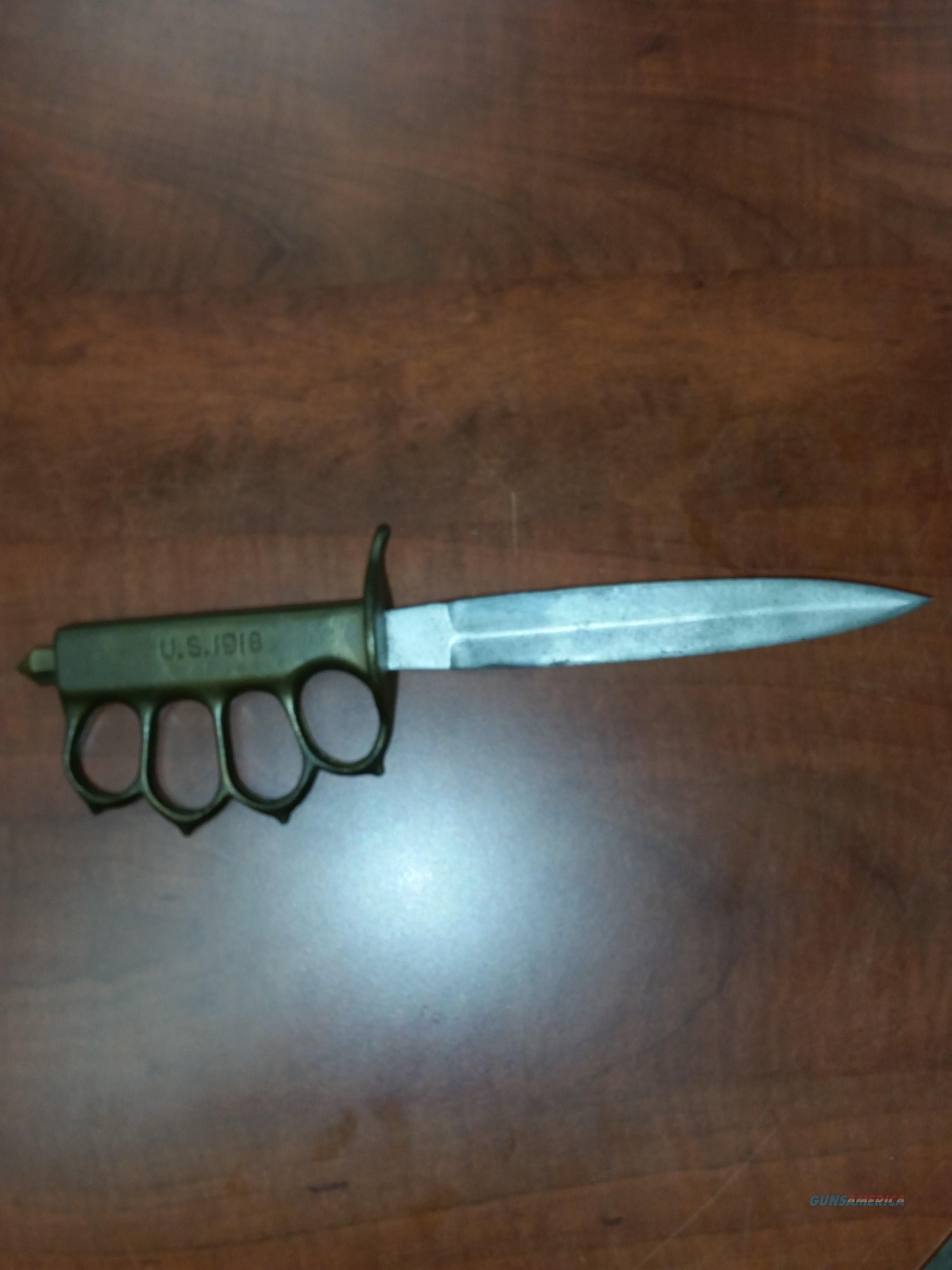 WW1 1918 BRASS KNUCKLES KNIFE VINTAGE ( REAL ) for sale