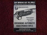 BROWNING OWNERS MANUAL FOR BAR RIFLE  Manuals - Print
