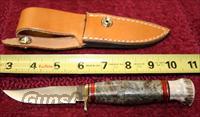 HESS KNIFE MOD WHITETAIL  3.25" BLADE, BUCKEYE BURL WOOD STAG PAUMEL, FREE POSTAGE  Knives/Swords > Knives > Fixed Blade > Hand Made