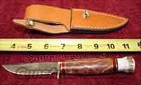 HESS KNIFE MOD WHITETAIL  3.25" BLADE, REDWOOD BURL, STAG PAUMEL  Knives/Swords > Knives > Fixed Blade > Hand Made