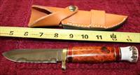 HESS KNIFE MOD TIBURON  4" BLADE, AMBOYNA BUREL STAG PAUMEL, FREE POSTAGE  Knives/Swords > Knives > Fixed Blade > Hand Made