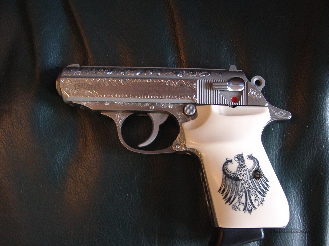 Walther PPK/S,deep hand engraved & signed,satin... for sale