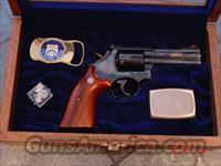 Smith & Wesson 586-3,US Customs 200 year commemorative,1 of 610,4",2 belt buckles,pin & wood & glass case-rare !!  Smith & Wesson Revolvers > Full Frame Revolver