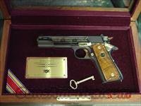 Auto Ordnance/Colt ,AHF,1911 World War II Commemorative,gold engraved,custom grips,wood & glass pres case with key  Auto Ordnance Pistols