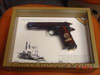 Colt 1911 World War I-Belleau Wood Commemorative,1968,engraved,custom grips,in shadow box,#662-BW  Colt Commemorative Pistols