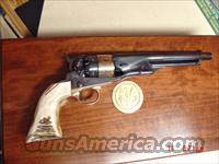 Colt 1860 Army Revolver,replica,44 cal,US Cavalry Commemorative,24k gold plated,8"barrel,1987,from United States Historical Society,pres case,papers,etc.  Colt Replica (American) Pistols
