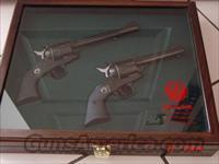Ruger 50th Anniversary Matched pair,engraved,in wood & glass presentation case  Custom Pistols > Cowboy Action