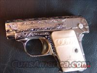 Colt 1908 25 caliber,nickel,engraved,made in 1915,97 years old !! super nice  Colt Automatic Pistols (.25, .32, & .380 cal)