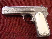 ENGRAVED COLT MODEL 1903 HAMMER POCKET MODEL WITH IVORY GRIPS 38 AUTO CAL  Colt Automatic Pistols (.25, .32, & .380 cal)