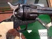 IST GEN COLT SAA 38 SPEC 5 1/2 ENGRAVED CARVED IVORY GRIPS FULL COV. ENG  MINT  Colt Single Action Revolvers - 1st Gen.