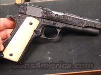 ENGRAVED 1950'5 COLT 1911 COMM. WITH IVORY GRIPS OUTSTANDING  Colt Automatic Pistols (1911 & Var)