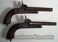 Pair French Flobert Pin Fire Double Barrel Pistols  Antique (Pre-1899) Pistols - Ctg. Misc.