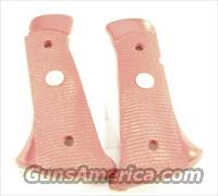 Grips Colt 1911 Target Pinkish Red Custom Colt Logo NIB Magazine Well Funnel type  Gun Parts > 1911