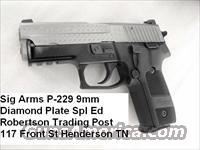 Sig 9mm P229 Diamond Plate Two Tone Nickel & Black 16 Shot Compact 226 variant NIB Special Buy  Sig - Sauer/Sigarms Pistols > P229