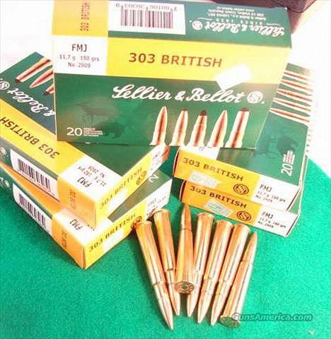 Ammo: .303 British 180 gr FMJ S&B Commercial 10 Box Lot 200 Rounds