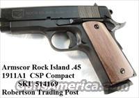 Rock Island 1911 .45 Compact Armscorp 3 1/2 in Blue NIB Colt Officer's ACP copy Detonics descendant 45 Automatic  Armscor Pistols