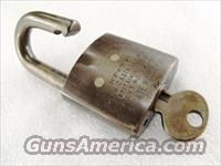 Padlock Brass U.S. Army Corbin Cabinet Lock Co. ca. 1941 US Patent 1849775 issued 1932 Very Good with Key  Curios